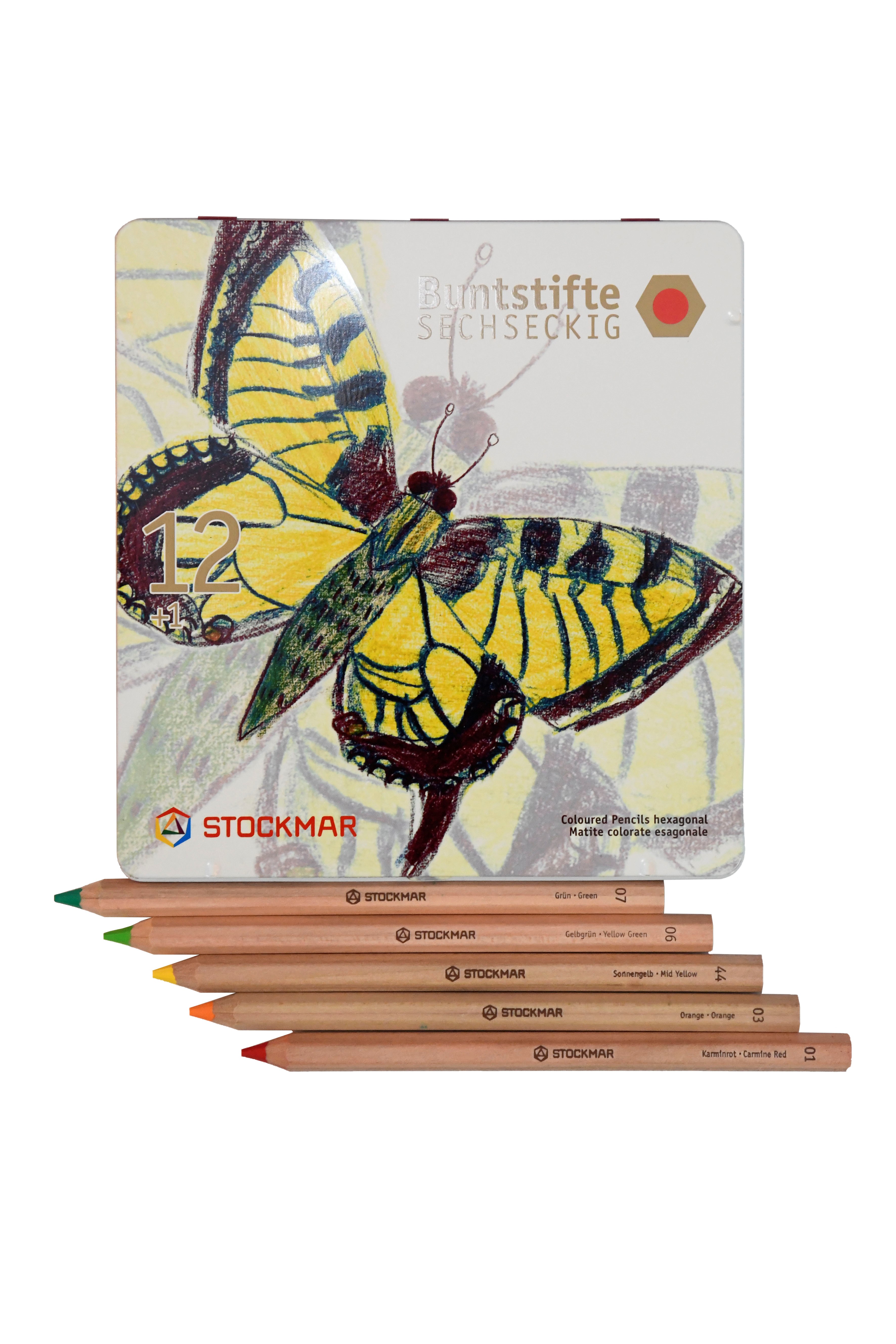 M:\Faktura-Onlineshop\FOTOS SHOP SEDULUS\Neue Stockmarprodukte 03_21\12+1 Sechseckige Buntstifte im Blechetui.jpg