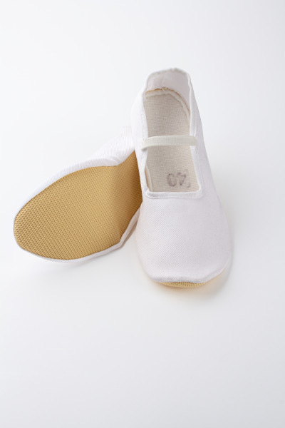 Eurythmieschuh Standard in weiß mit gepolsterter Innensohle 
