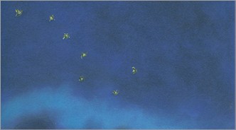 Astronomie-/Dokumentenheft Innenseiten blau und weiss