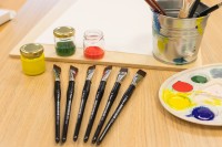 Aquarellpinsel -flach- Rindshaar, Silberzwinge  Aquarellpinsel -flach- Rindshaar, Silberzwinge