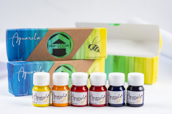 Apiscor 6 Aquarellfarben Grundsortiment je 22 ml